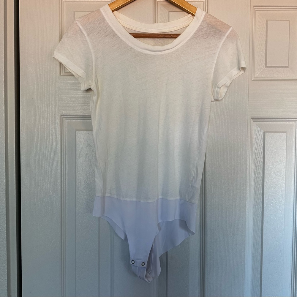 L’Agence Claire white tee bodysuit